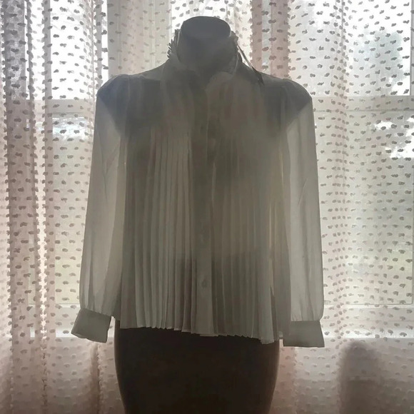 Banana Republic Chiffon Pleated Blouse - Picture 3 of 13